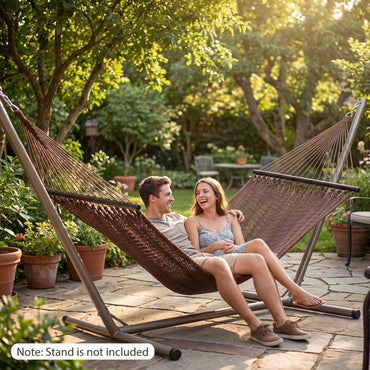 Tangkula 10.5FT Caribbean Double Hammock Heavy Duty Portable