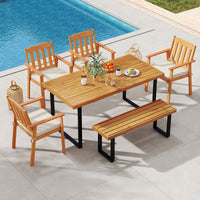 Tangkula 6 Pieces Patio Dining Table Set for Garden Yard Kitchen