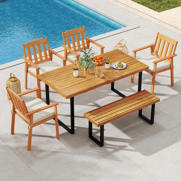 Tangkula Ensemble de 6 meubles de salle à manger pour jardin et cuisine