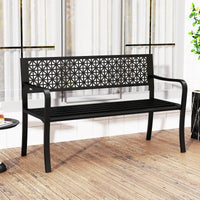 Tangkula Metal Outdoor Park Bench 50 Inches Patio Garden Bench