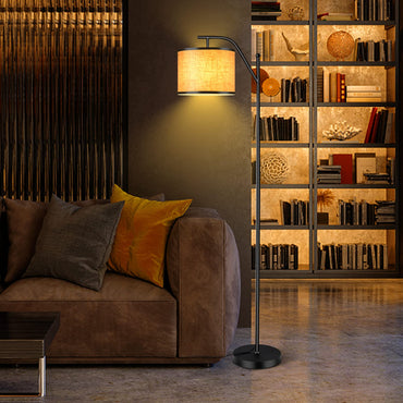 Tangkula Floor Lamp for Living Room with Arc Hanging Shade