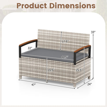 Tangkula 46 Gallon Outdoor Bench with Storage