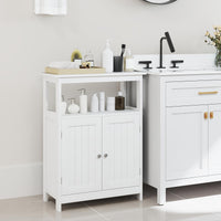 Tangkula Bathroom Storage Cabinet with 2 Doors & 1 Adjustable Shelf