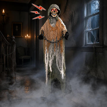 Tangkula 5.7 FT Life-Size Animated Halloween Grim Reaper with Chain
