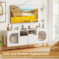 Tangkula 65”L White TV Stand for 55”-70” Televisions