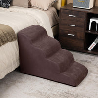 Tangkula Foam Dog Stairs for High Beds, Extra Wide & Deep Pet Ramp