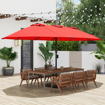 Tangkula Double-sided Patio Umbrella Extra Large Twin Table Umbrella with Crank Handle