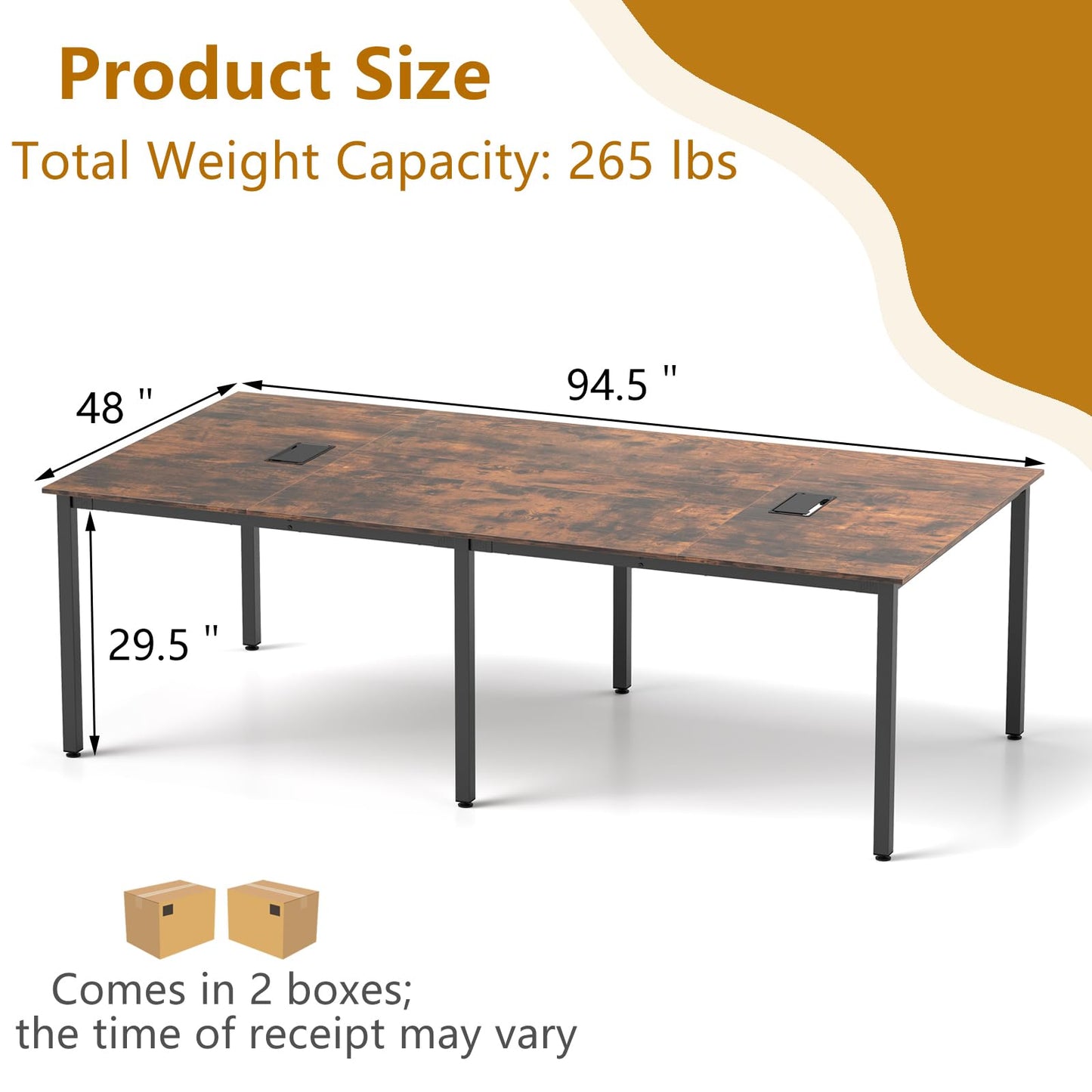 Tangkula 8 FT Conference Table Rectangle Office Computer Desk