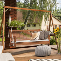 Tangkula 2 Person Hanging Porch Swing with Chains, High Back, Cozy Armrests, Heavy Duty 800Lbs