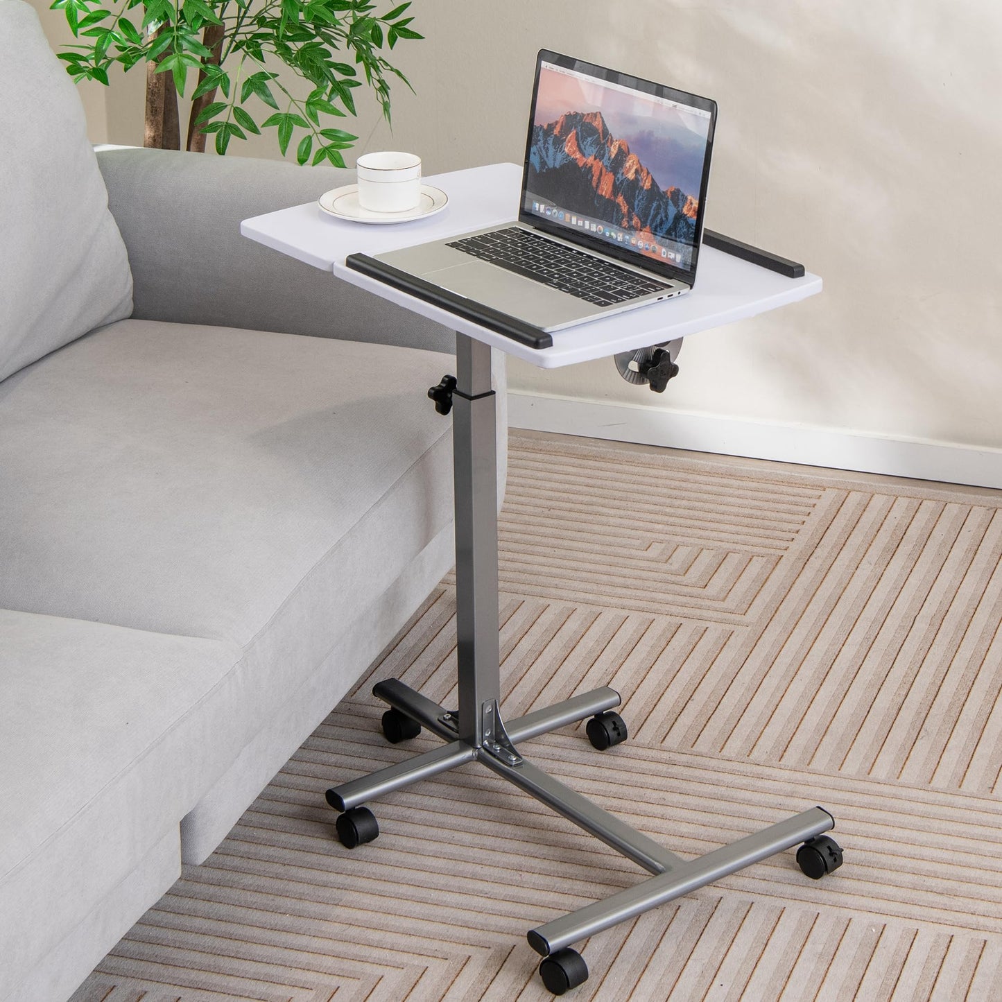 Tangkula Mobile Overbed Table Couch Table