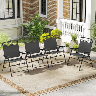 Tangkula Folding Chairs for Outside Set of 4 for Lawn