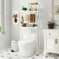 Tangkula 3-Tier Over The Toilet Storage with Hanging Bar & 3 S-Shaped Hooks
