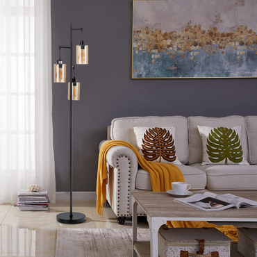 Tangkula 3 Lights Floor Lamp, Retro Floor Lamp