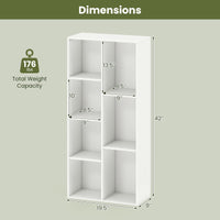 Tangkula 7-Cube Bookcase | Freestanding Storage Organizer with 7 Open Cubbies (1/2)