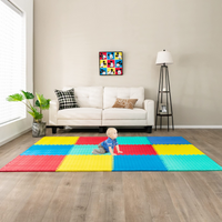 Tangkula 12 Tiles Exercise Flooring Mats with Border, Non-Slip EVA Foam Protective Mats