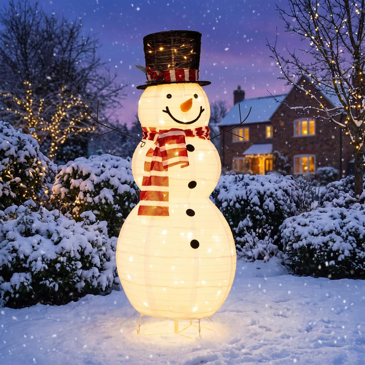 Tangkula 4.2 FT Outdoor Lighted Christmas Snowman