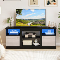 Tangkula TV Stand with LED Lights for 65” TVs