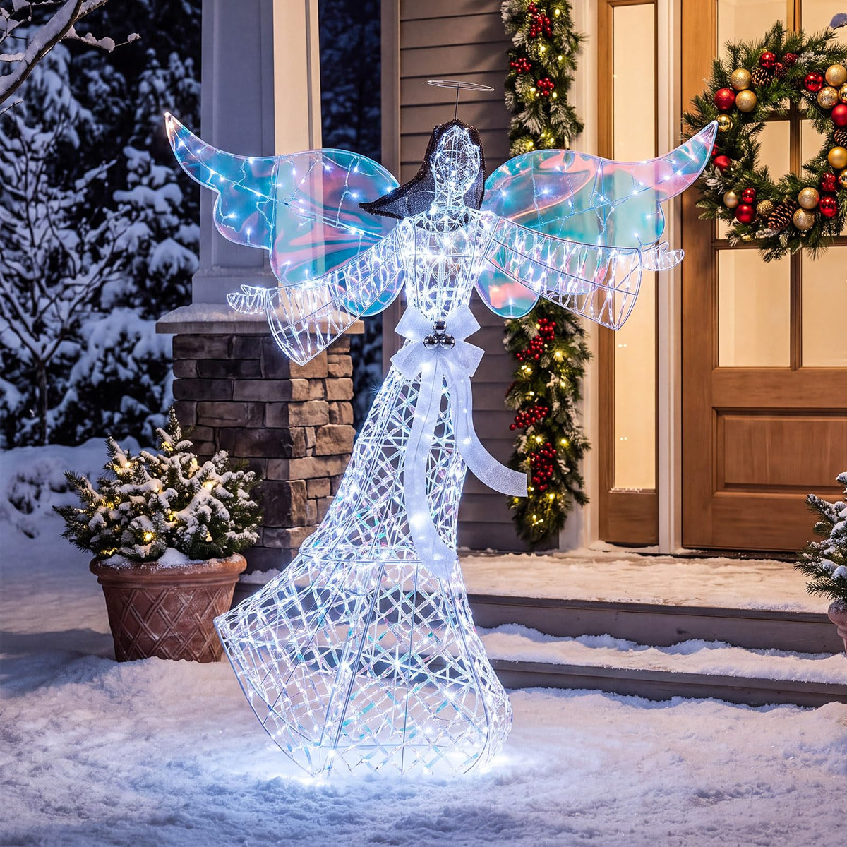 Tangkula 5.2 FT Christmas Lighted Iridescent Angel