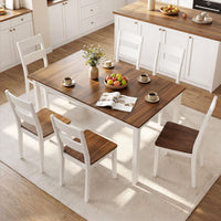 Tangkula 60" Wooden Rectangular Dining Table for 4-6 People