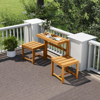 Tangkula 3 in 1 Outdoor Acacia Wood Loveseat Bench Furniture
