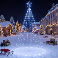 Tangkula 10 FT Outdoor Christmas Tree Star String Lights