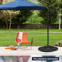 Tangkula Pied de parasol déporté 4 pièces 84 kg, base lestable à eau et sable, support de parasol d'extérieur robuste