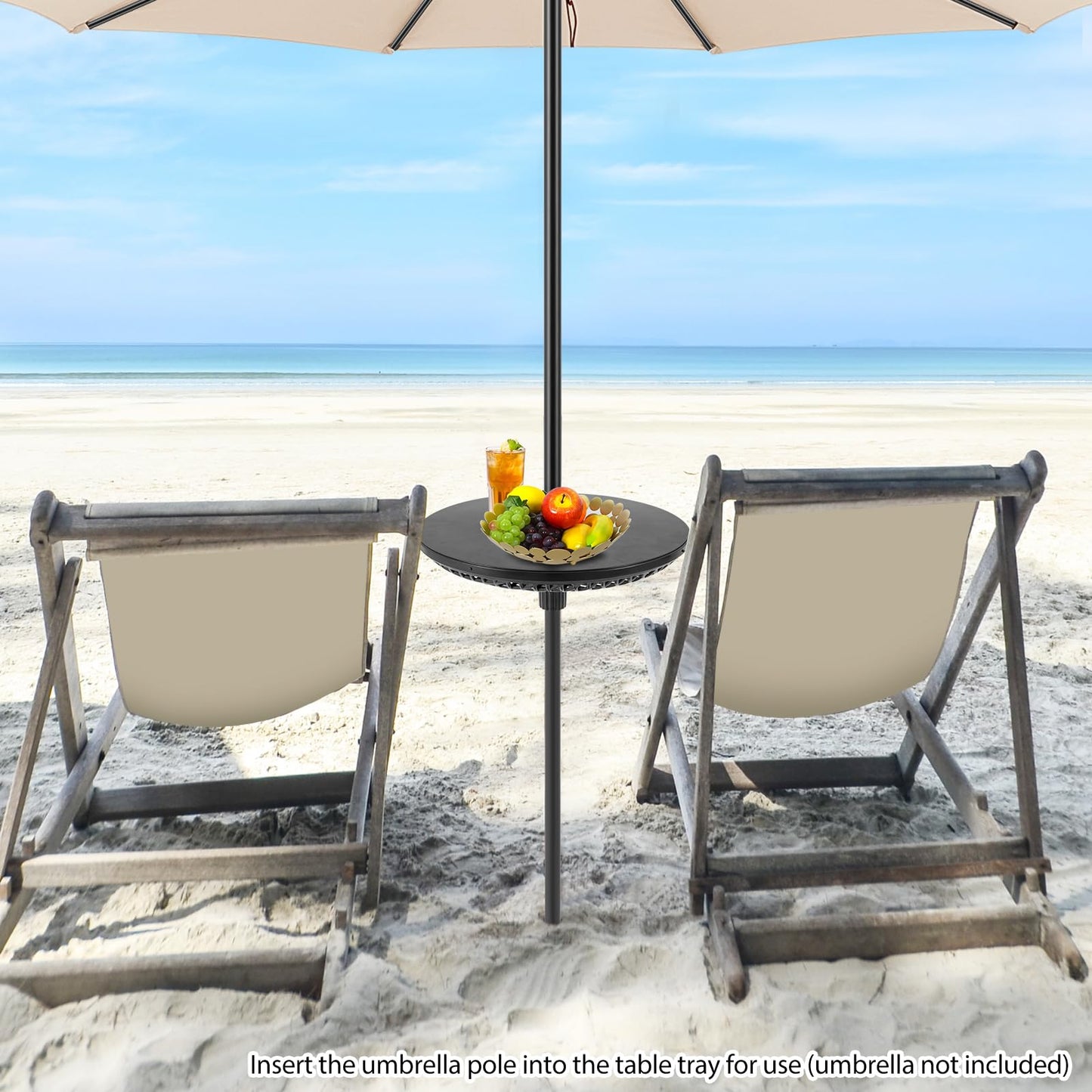 Tangkula Outdoor Umbrella Table Tray