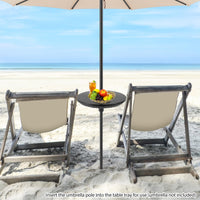 Tangkula Outdoor Umbrella Table Tray