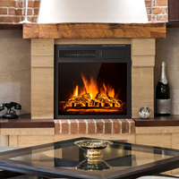 Tangkula 18 Inch Electric Fireplace Insert, Freestanding & Recessed Electric Fireplace Heater with Remote Control, Adjustable Heater