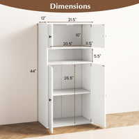 Tangkula 44” Tall Bookshelf with Doors 5-Tier Floor Standing