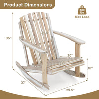 Tangkula Adirondack Rocking Chair Acacia Wood Patio Rocker(1/2)