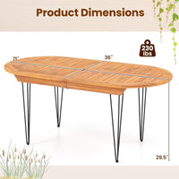 Tangkula 71" Patio Dining Table 6 Person Large Oval Table