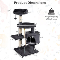 Tangkula 36 Inch Cat Tree Tower for Indoor Cats and Kittens