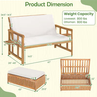 Tangkula Acacia Wood Patio Daybed