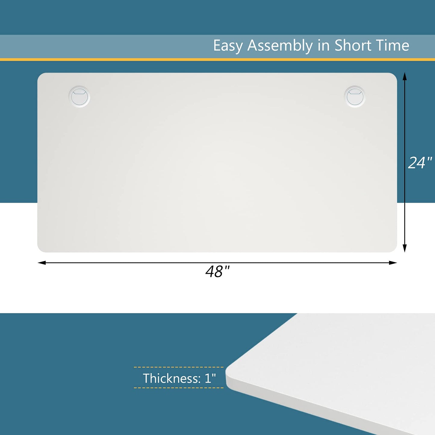 Tangkula Universal Wood Table Top for Standard & Sit to Stand Desk Frame