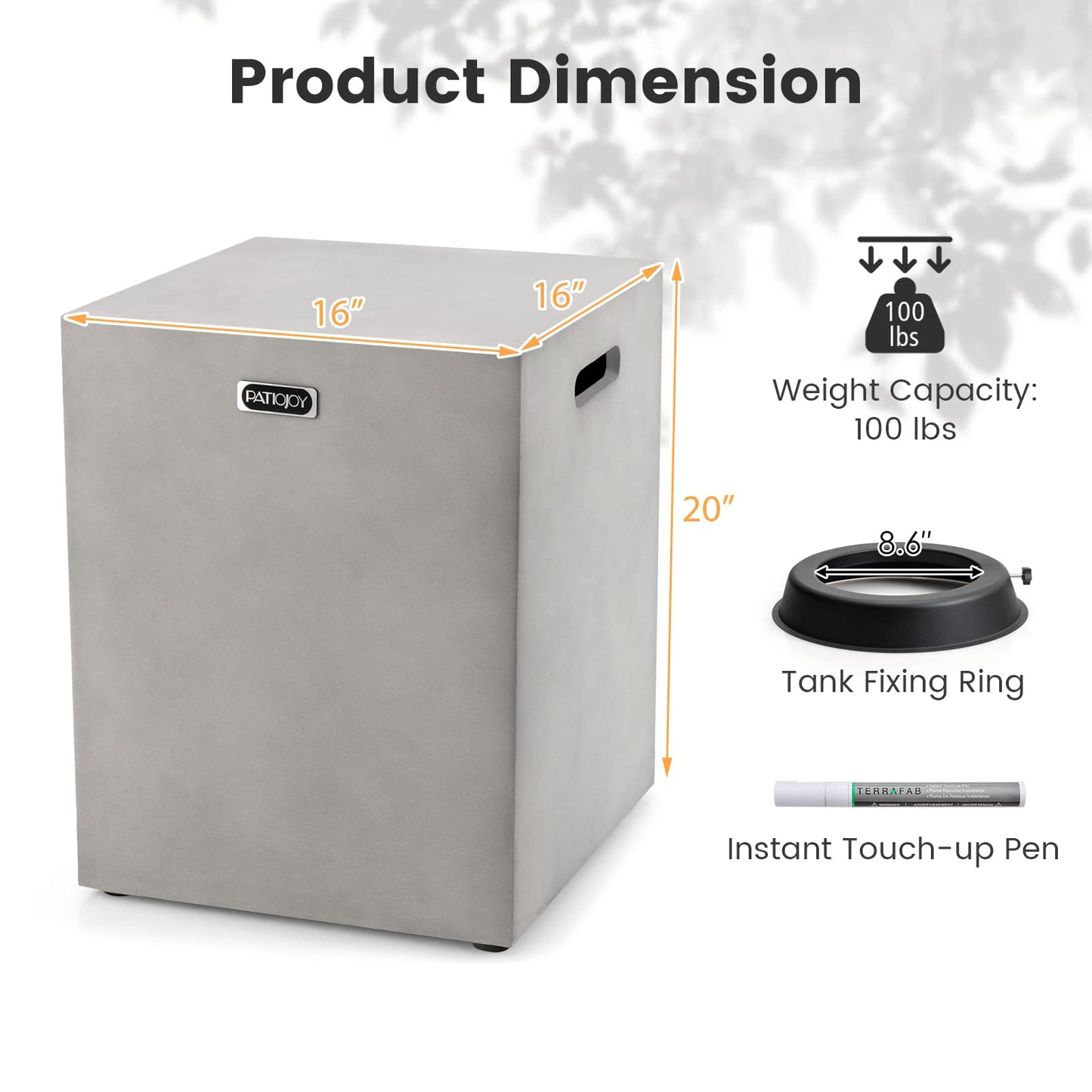 Tangkula Outdoor Propane Tank Cover with Side Handles & Adjustable Foot Pads