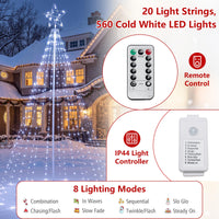 Tangkula 10 FT Outdoor Christmas Tree Star String Lights