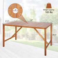 Tangkula Outdoor Rectangle Dining Table for Backyard