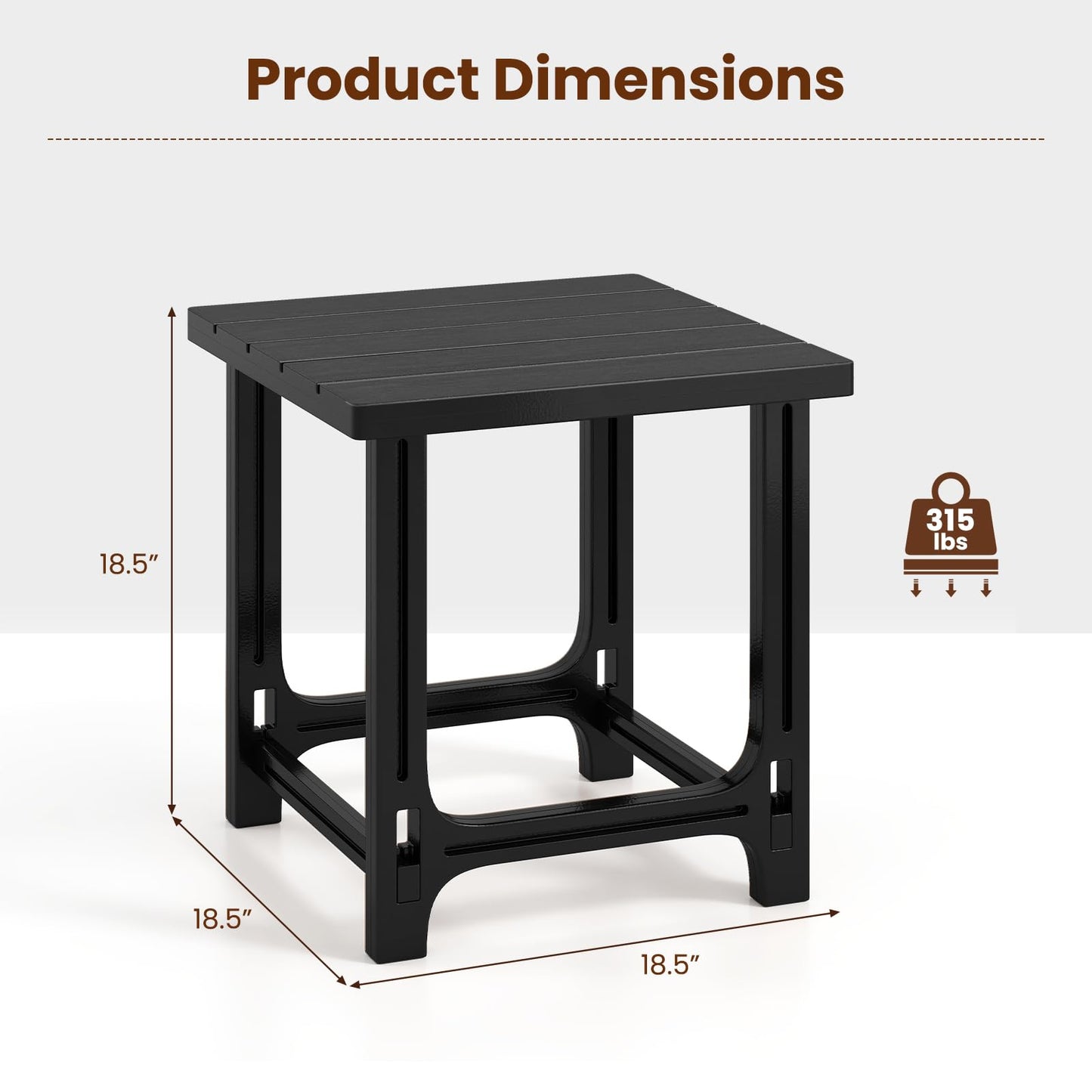 Tangkula Outdoor Adirondack Side Table| 18" Heavy Duty HDPE Patio End Table(1/2)