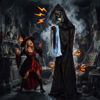 Tangkula 7.2 FT Animated Halloween Standing Devil Catching Doll Decorations