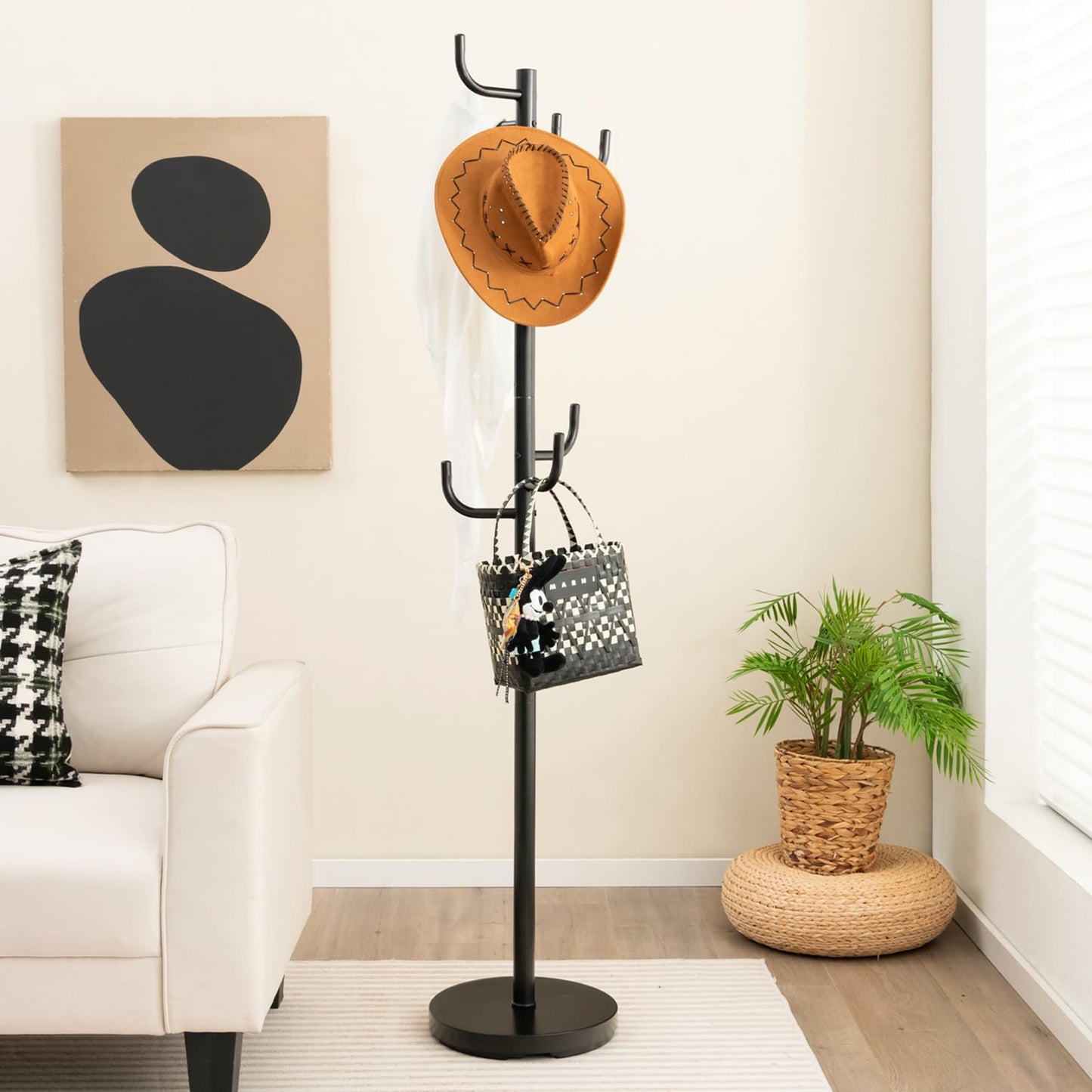 Tangkula Coat Rack Freestanding Heavy Duty Metal Coat Tree