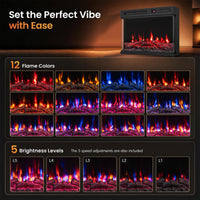 Tangkula 24/40/50/60 Inch 3-Sided Electric Fireplace with Remote