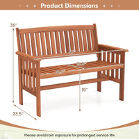 Banc de jardin extérieur en bois Tangkula pour porche d'entrée