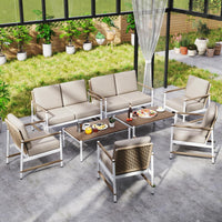 Tangkula 8 Pieces Patio Furniture Set with Thick Cushions