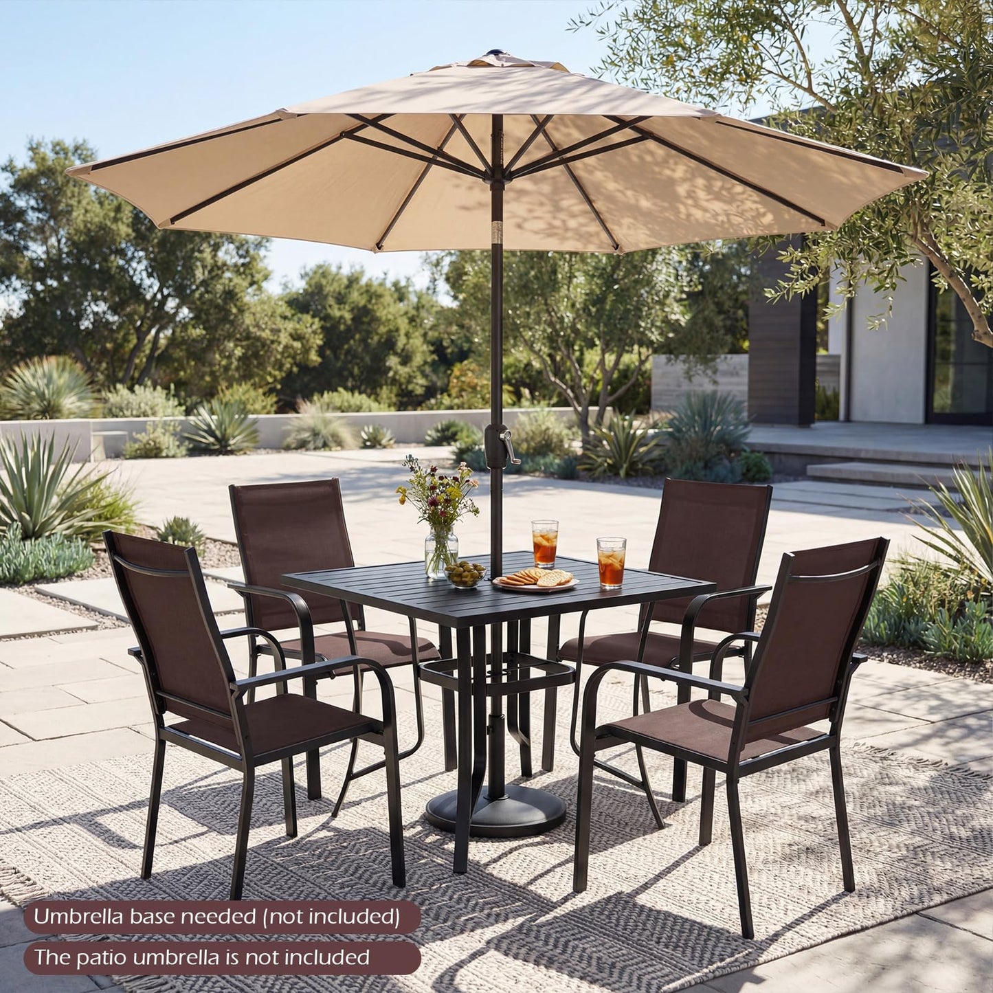 Tangkula 5 Pieces Patio Dining Set for 4