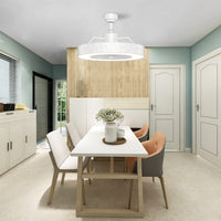 Tangkula 23" Ceiling Fan with Lights with Invisible Blades Starry Sky Acrylic Lampshade