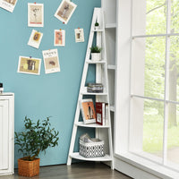 Tangkula 5 Tier Corner Shelf, 69 Inch Tall Corner Bookshelf Ladder Shelf Plant Stand for Living Room Home Office