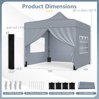 Tangkula 10x10 FT Pop Up Canopy for Party Event Camping