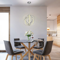 Tangkula Modern LED Chandelier, Dimmable Pendant Light