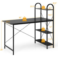 Tangkula 48-Inch Reversible Computer Desk with Storage Shelves